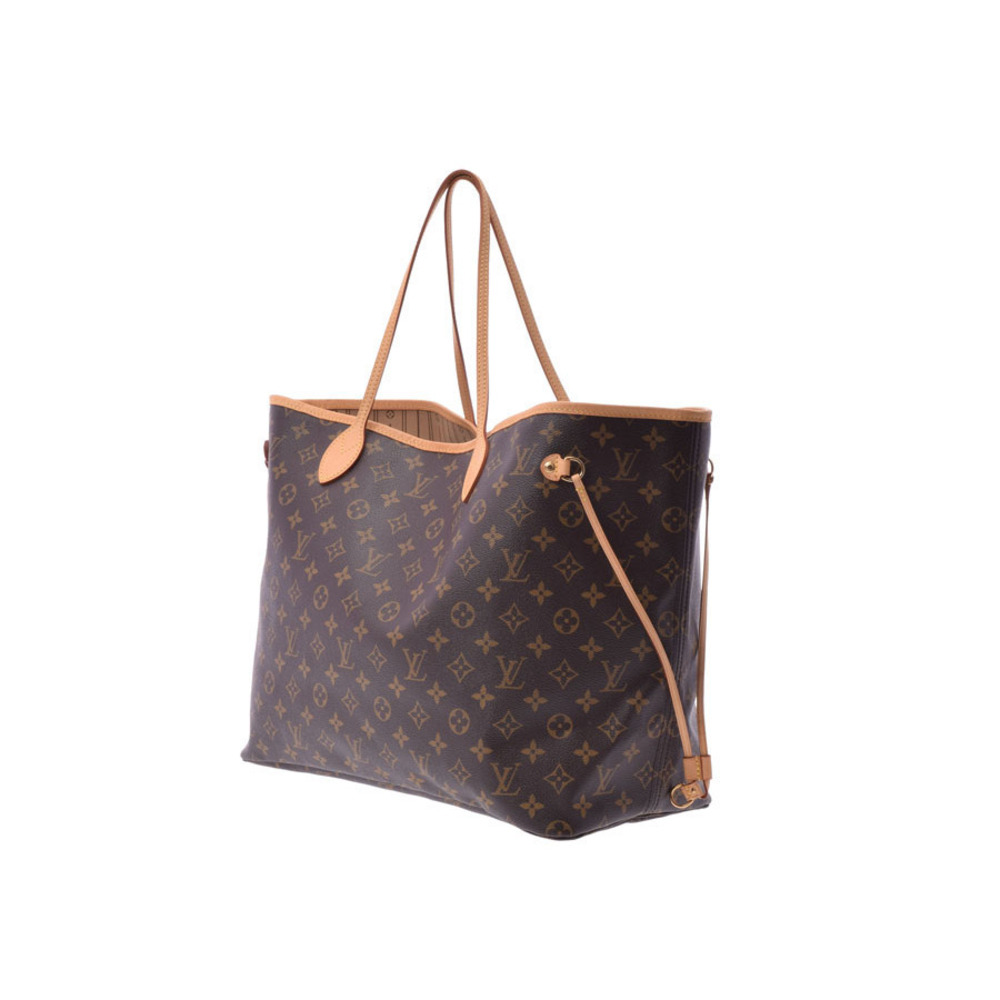 Louis Vuitton brown Monogram Neverfull bag tote the leather